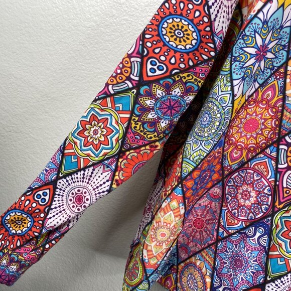 Mr. Gugu & Miss Go Sweatshirt  Women's Tunic Multicolor Size 4XL Stained Glass - Picture 6 of 8